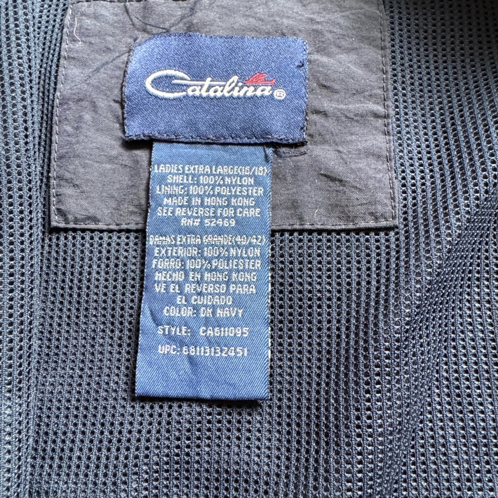 Catalina Kids Navy Raincoat with Colorful Stripes - Picture 3 of 9